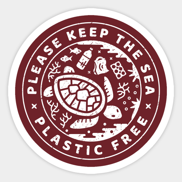 Please Keep The Sea Plastic Free Sticker by bangtees